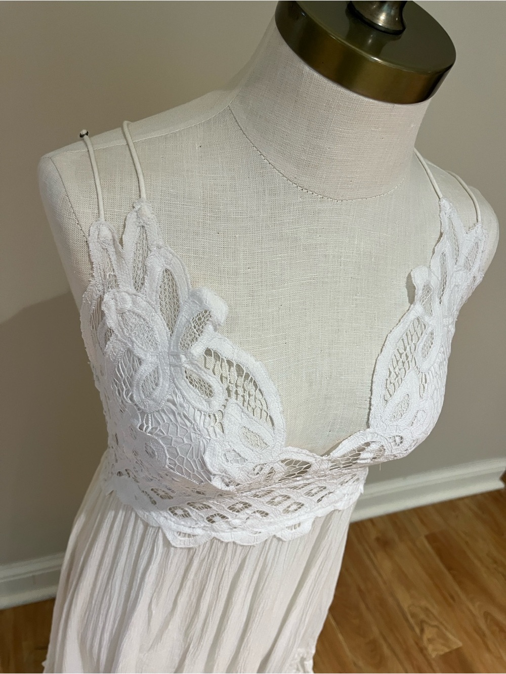 Free People White Lace Mini Dress or coverup - Picture 3 of 13